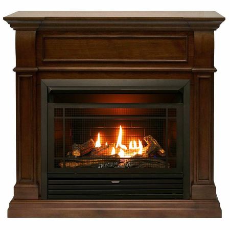 DULUTH FORGE Dual Fuel Ventless Gas Fireplace With Mantel - 26,000 Btu, T-Stat DFS-300T-4W